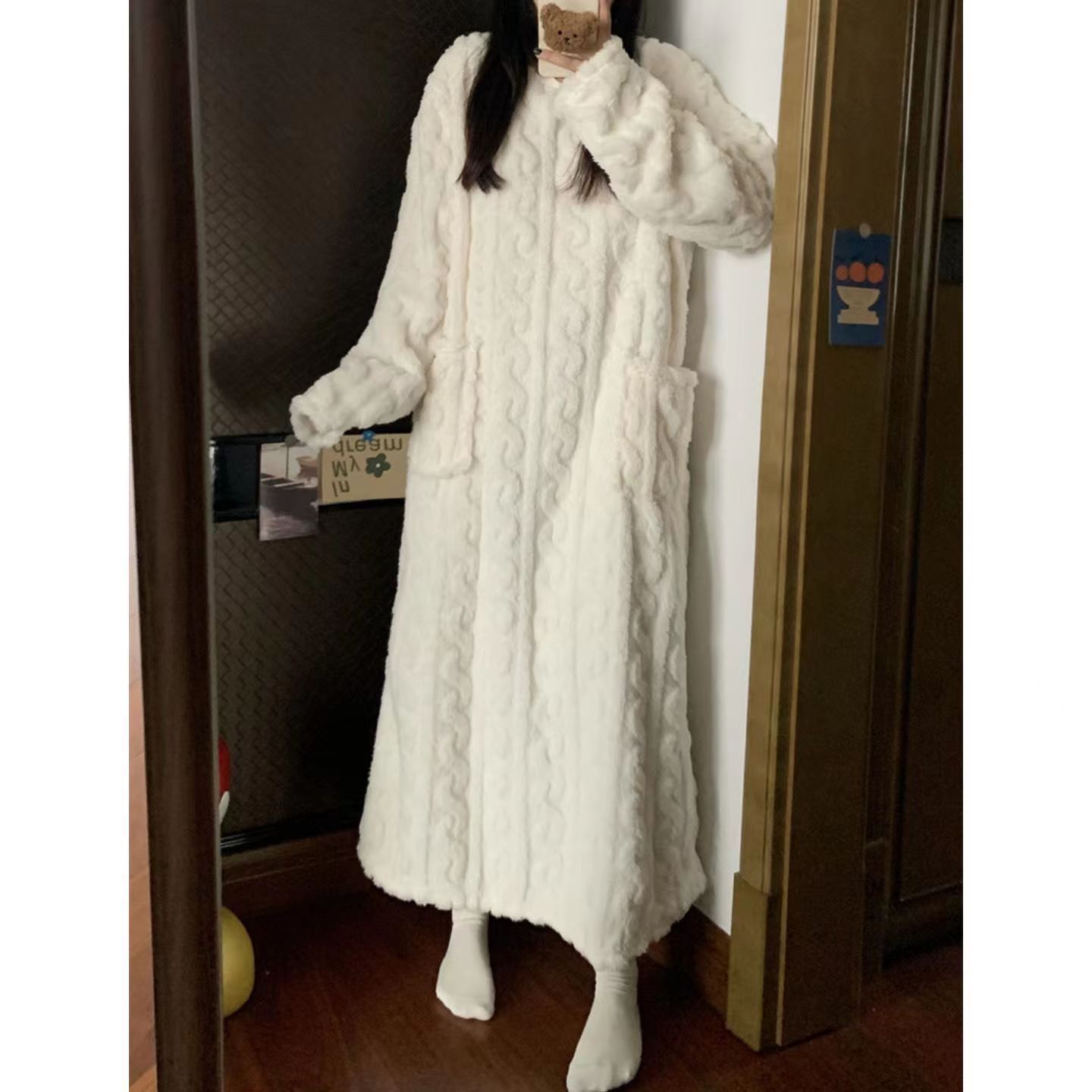 Vinter Coral Fleece nattkläder
