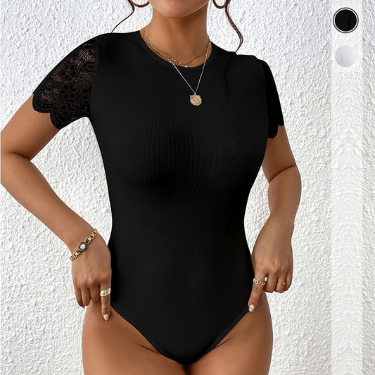 Solid Color Short Sleeve Rompers