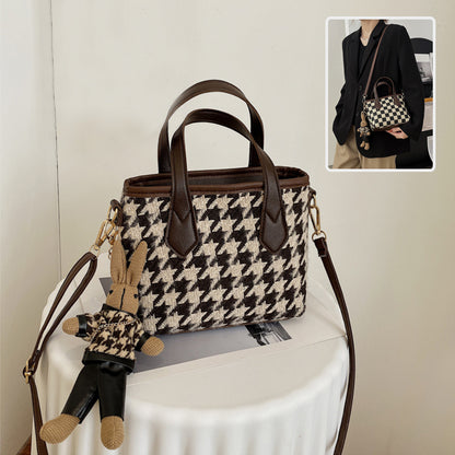 Mode Houndstooth Axelväskor
