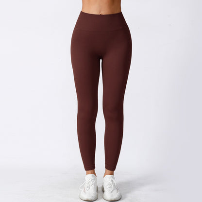 Tight High Elastisk löpsport tråd Yogabyxor med hög midja