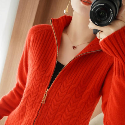 Zipper Sweater Coat