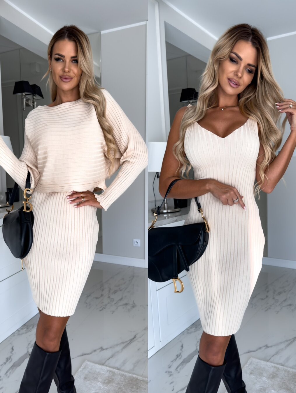 Solid Stripe 2pcs Suit