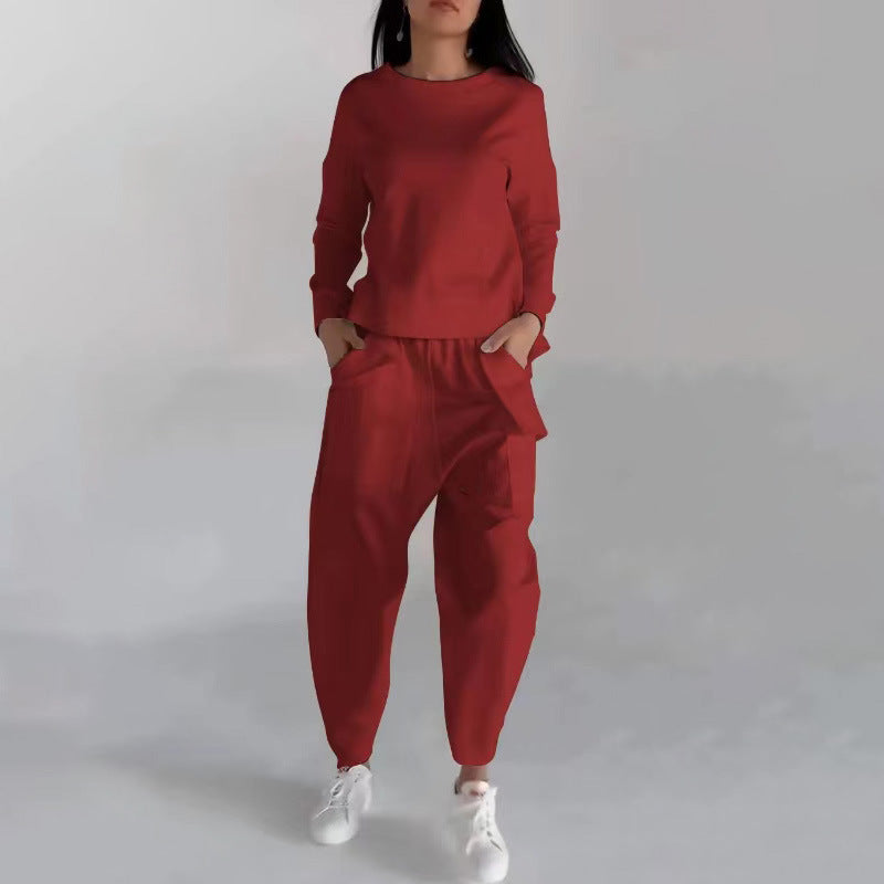 Solid Color Fashion Sweatshirt