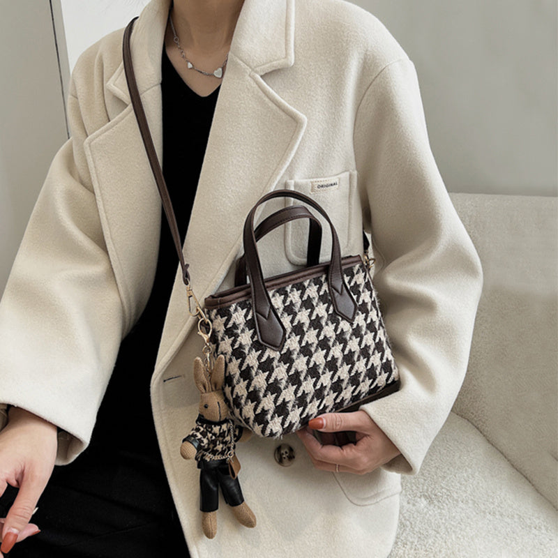 Mode Houndstooth Axelväskor