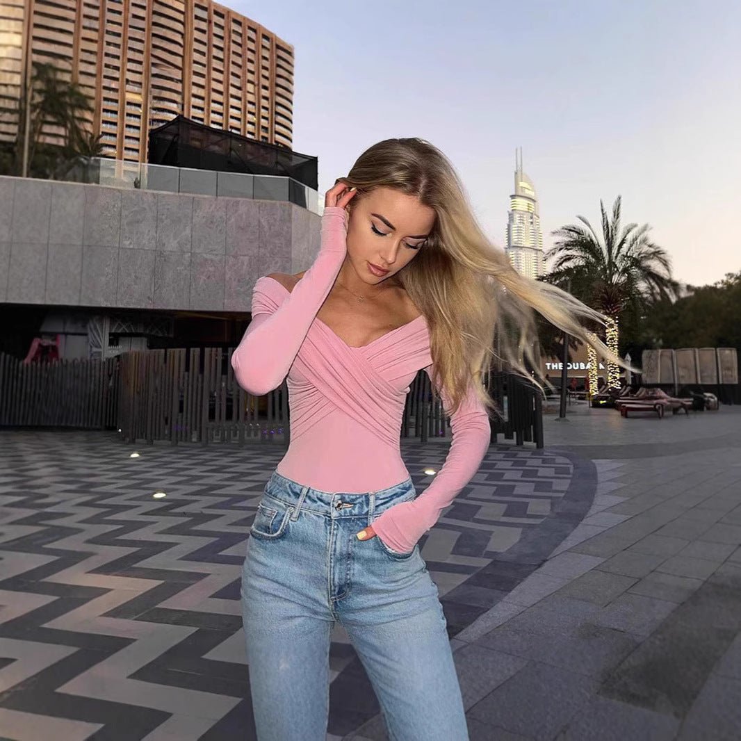 Off - shoulder Stitching - Damshop